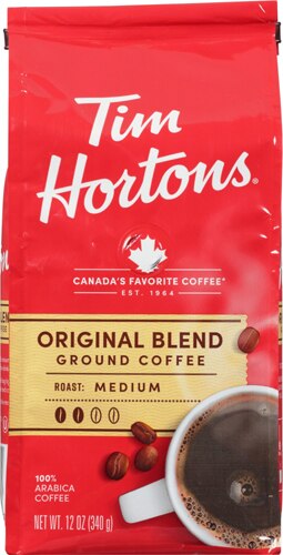 Tim Hortons Ground Coffee Original Blend Medium Roast 12 oz