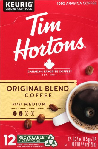 Tim Hortons Original Blend Coffee Medium Roast K-Cups 12 K-Cups