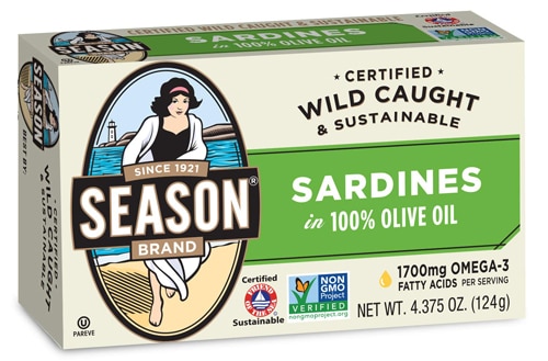 Season Sardines in 100% Olive Oil 4.375 oz