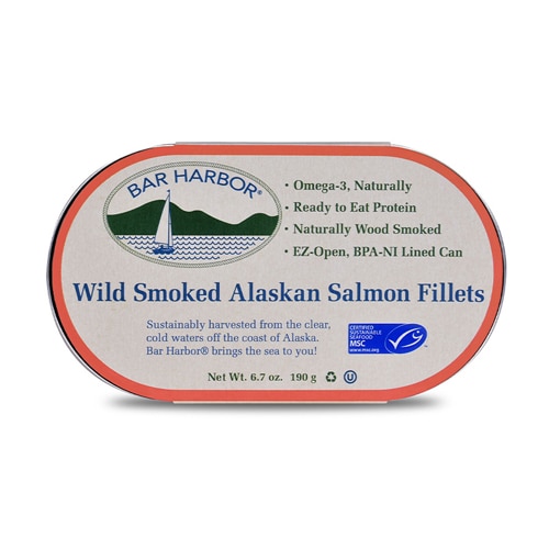 Bar Harbor Salmon Fillets Wild Alaskan Smoked Smoked 6.7 oz