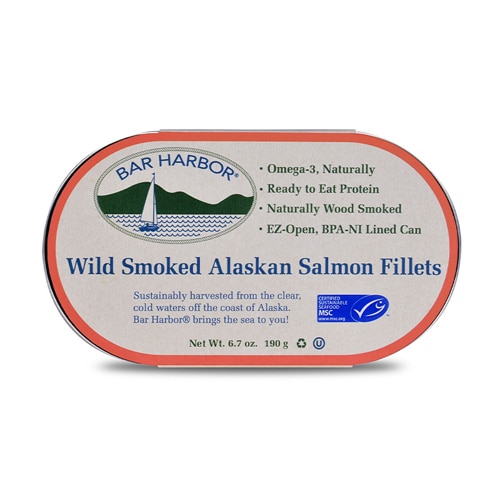 Bar Harbor Salmon Fillets Wild Alaskan Smoked Smoked 6.7 Oz