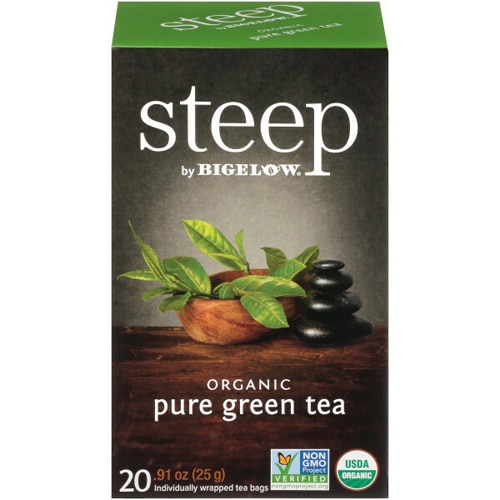 Bigelow Tea Steep Organic Pure Green Decaf Tea 20 Tea Bags