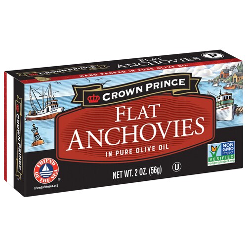Crown Prince Premium Flat Anchovies In Olive Oil 2 oz