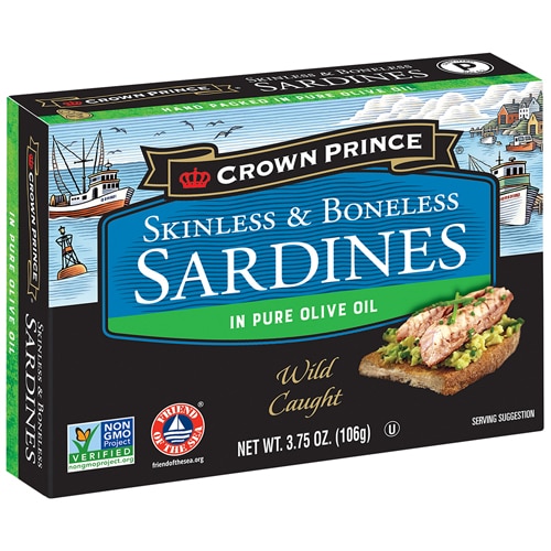 Crown Prince Skinless & Boneless Sardines In Olive Oil 3.75 oz