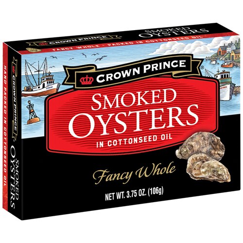 Crown Prince Fancy Whole Smoked Oysters in Cottonseed Oil 3.75 oz
