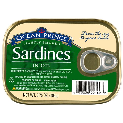 Crown Prince Ocean Prince Lightly Smoked Sardines In Oil 3.75 oz
