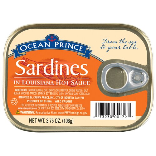 Crown Prince Ocean Prince Sardines In Louisiana Hot Sauce 3.75 oz