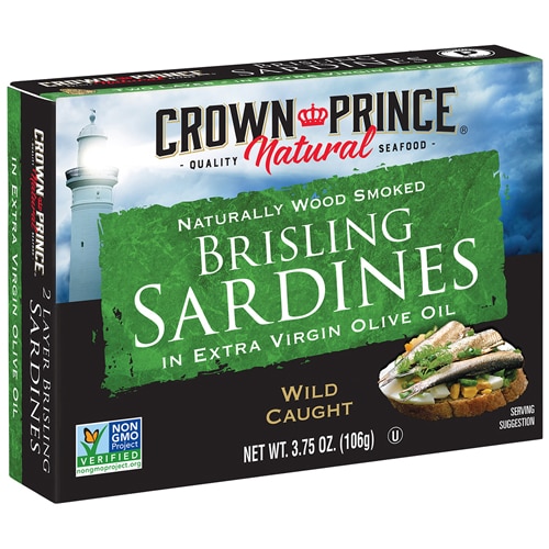 Crown Prince Natural Brisling Sardines in Extra Virgin Olive Oil 3.75 oz