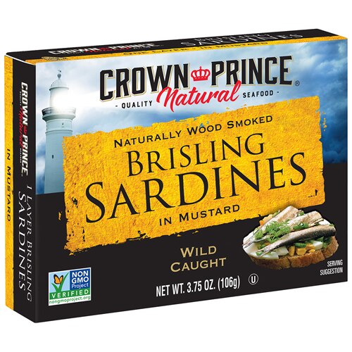 Crown Prince Brisling Sardines In Mustard 3.75 oz