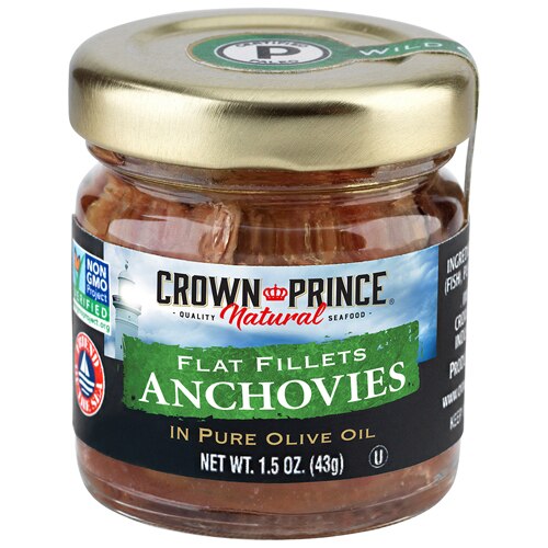 Crown Prince Flat Fillets of Anchovies In Oil 1.5 oz