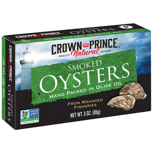 Crown Prince Naturally Smoked Oysters in Pure Olive Oil 3 oz