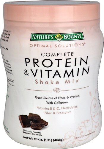 Nature's Bounty Optimal Solutions Complete Protein & Vitamin Shake Mix Decadent Chocolate 16 oz