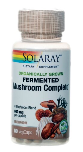 Solaray Mushroom Complete Fermented 8 Mushroom Blend 1200 mg - 60 VegCaps