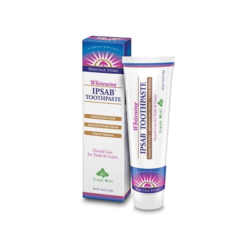 Heritage Store Ipsab Whitening Toothpaste Fresh Mint 4.23 Oz