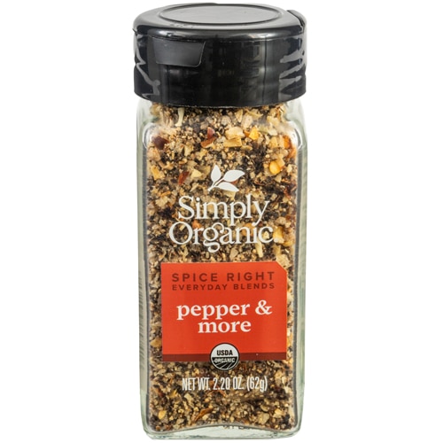 Simply Organic Spice Right Everyday Blends Pepper and More 2.2 oz
