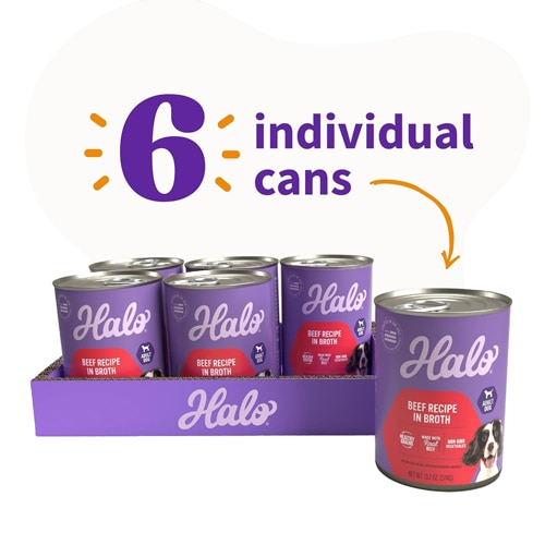 Halo Holistic Beef Stew Adult Canned Dog Food 13.2 oz Each / Pack of 6