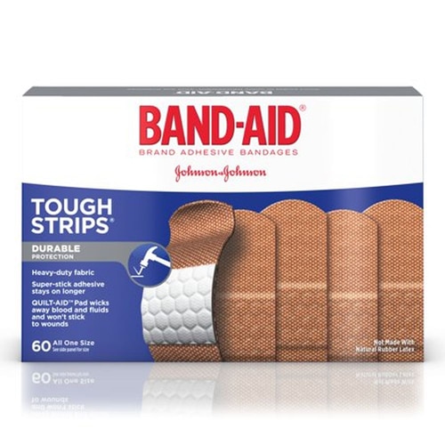 Band-Aid Brand Adhesive Bandages Tough Strips 60 Bandages