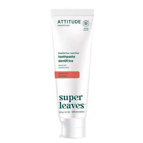 Attitude Toothpaste Fluoride Free Sensitive Spearmint 4.05 oz