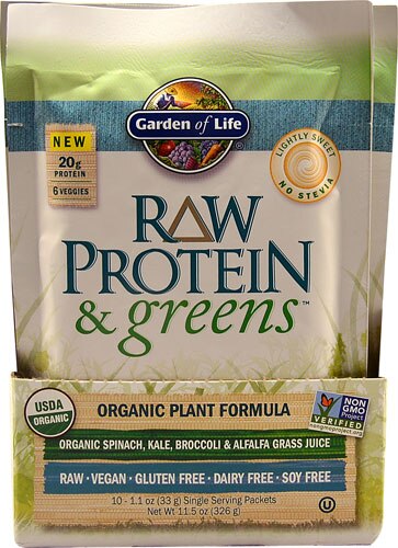 Garden of Life Raw Organic Protein & Greens Lightly Sweet 10 Packets