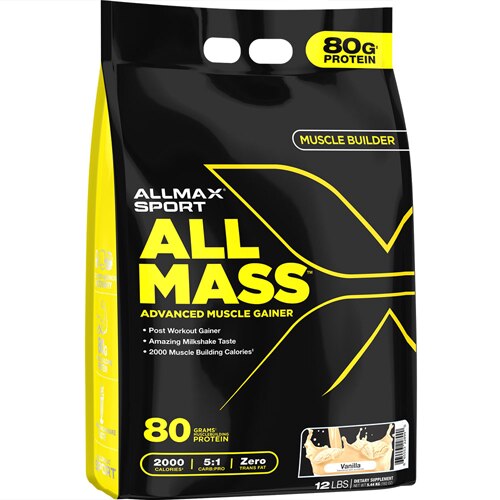 ALLMAX Nutrition AllMass Sport Weight Gainer Vanilla 12 lb