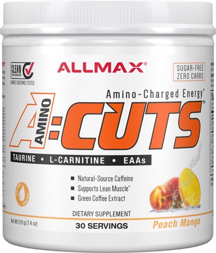 ALLMAX Nutrition A:Cuts Amino Charged Energy Drink Peach Mango 30 Servings