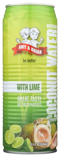 Amy And Brian Coconut Juice With Lime 17.5 Fl Oz