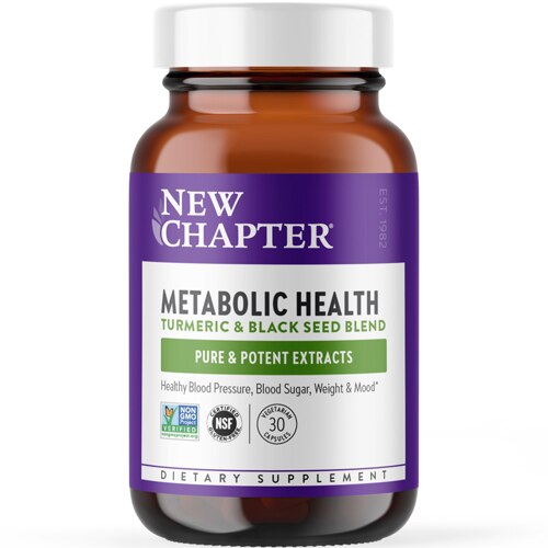 New Chapter Metabolic Health Turmeric & Black Seed Blend 30 Vegetarian Capsules