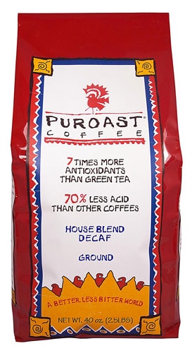 Puroast Low Acid Coffee House Blend Decaf Drip Grind 2.5 lbs