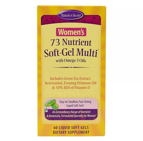 Nature's Secret Women's 73 Nutrient Soft-Gel Multi with Omega-3 Oils 60 Liquid Softgels