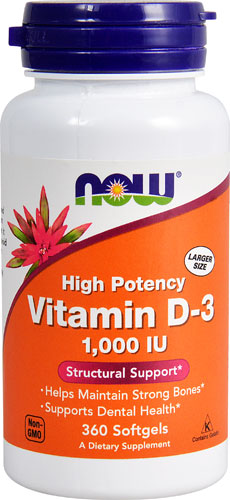 NOW Vitamin D-3 1000 IU - 360 Softgels