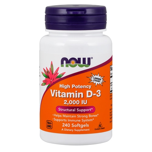 NOW Vitamin D-3 2000 IU - 240 Softgels