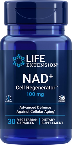 Life Extension NAD plus Cell Regenerator Nicotinamide Riboside 100 mg - 30 Vegetarian Capsules