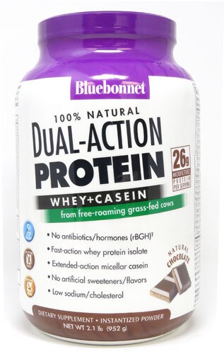 Bluebonnet Nutrition 100% Natural Dual Action Protein Natural Chocolate 2.1 lbs