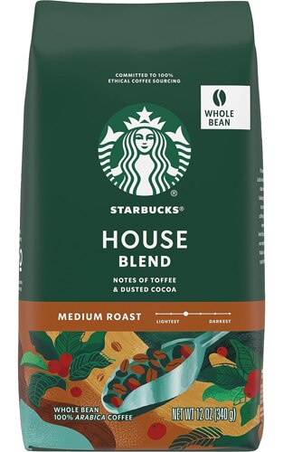 Starbucks House Blend Whole Bean Medium Roast 12 oz
