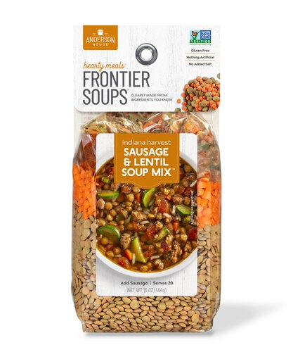 Frontier Soups Hearty Meals Indiana Harvest Sausage Lentil Soup Mix 16 oz