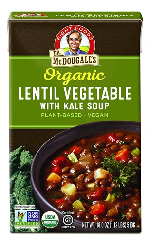 Dr. McDougall's Vegan Soup Lentil Vegetable with Kale 18 fl oz