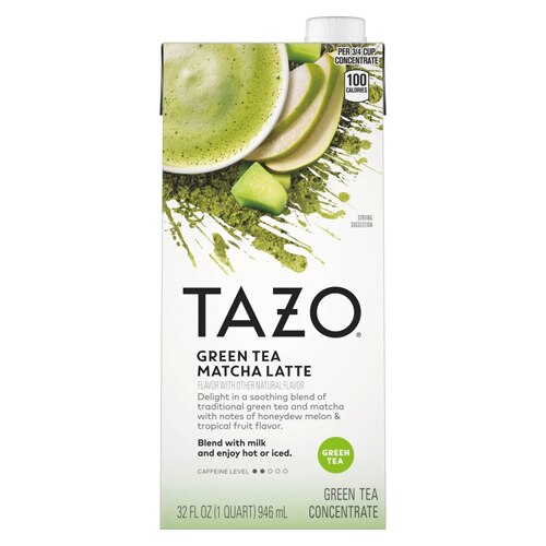 Tazo Green Tea Matcha Latte Concentrate for Hot or Iced Tea Beverage 32 fl oz