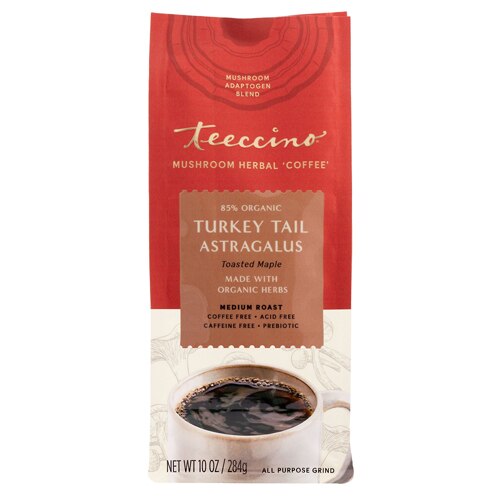 Teeccino Mushroom Herbal Coffee Turkey Tail Astragalus 10 oz
