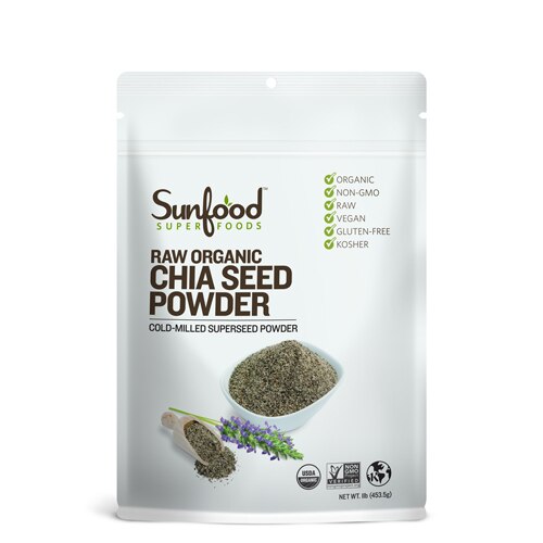 SunFood Raw Organic Chia Seed Powder 1 Lb