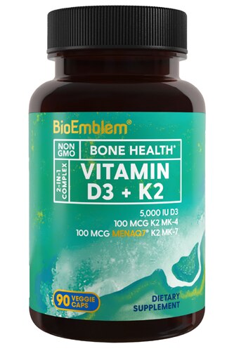 BioEmblem Vitamin D3+K2 90 Veggie Caps