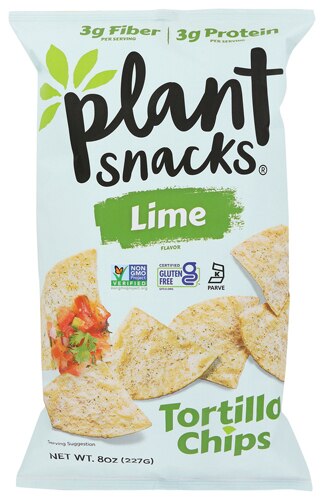 Plant Snacks Tortilla Chips Lime 8 oz