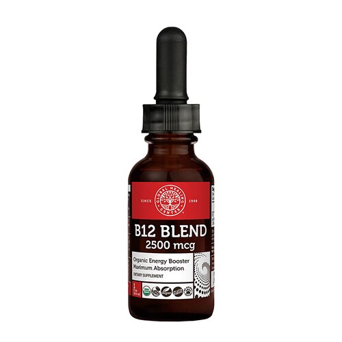Global Healing B12 Blend - Certified Organic Liquid B12 2500 mcg - 1 fl oz