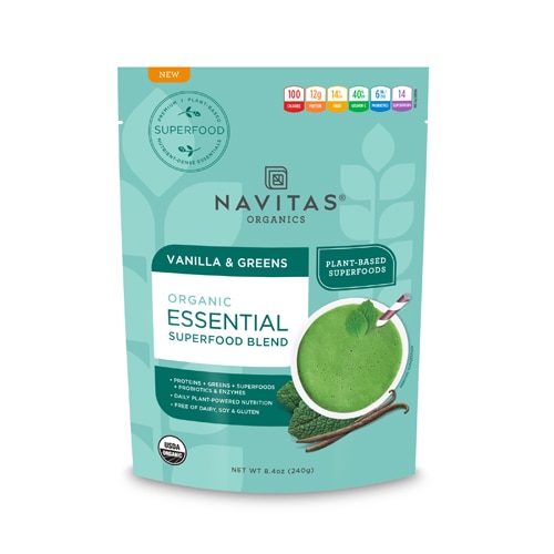 Navitas Organics Essential Superfood Blend Vanilla & Greens 8.4 oz