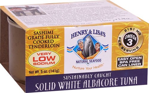 Henry & Lisa's Natural Seafood Solid White Albacore Tuna Very Low Sodium 5 oz