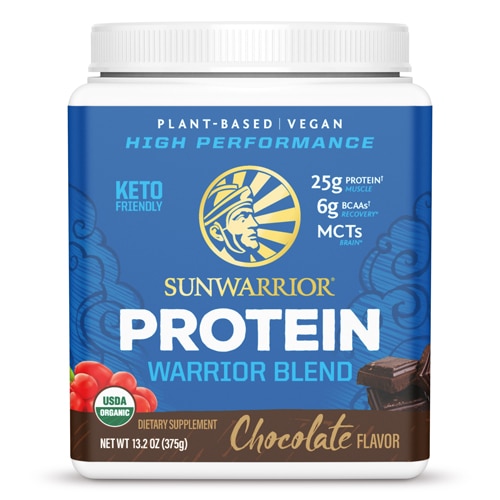 Sunwarrior Warrior Blend Plant-Based Organic Protein Chocolate 13.2 oz
