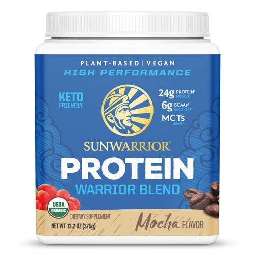 Sunwarrior Warrior Blend Plant-Based Organic Protein Mocha 13.2 oz