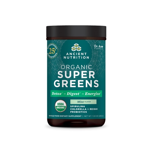 Ancient Nutrition Organic Super Greens Mint 25 Servings