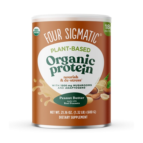 Four Sigmatic Organic Plant-Based Protein with Superfoods Peanut Butter 21.16 oz