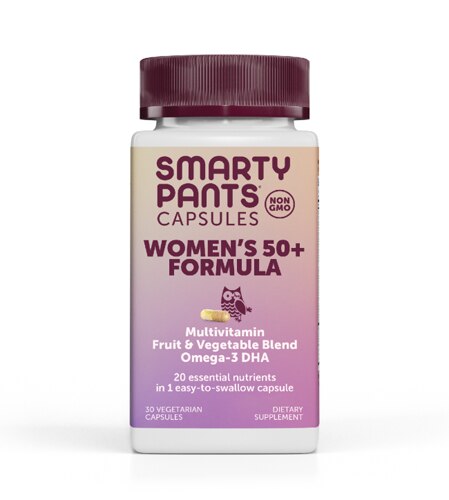 SmartyPants Multivitamin Women's 50+ Fruit & Vegetable Blend Omega-3 DHA 30 Vegetarian Capsules