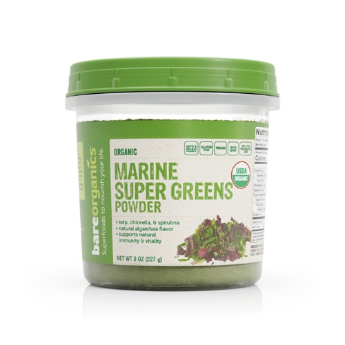 BareOrganics Marine Greens Immunity Blend Powder 8 Oz